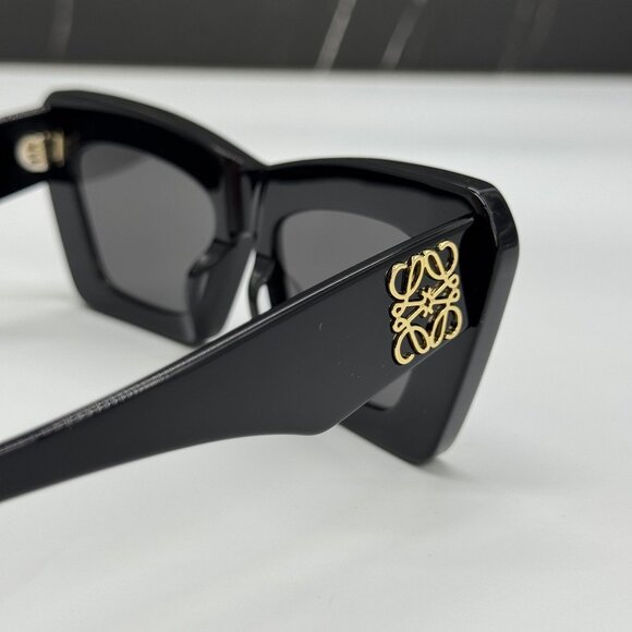 NEW LOEWE LW40145I 01A  WOMEN SUNGLASSES BLACK CAT EYE LOEWE EYEWEARLW40145F 01A - Picture 4 of 10